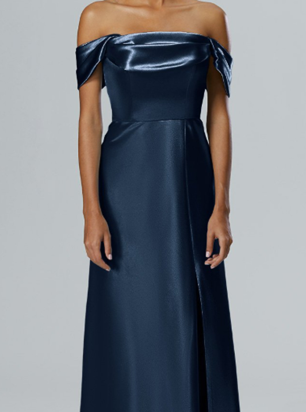 AW BRIDAL SZ 8 M dark navy Laurinda formal satin bridesmaid maxi dress NEW B39